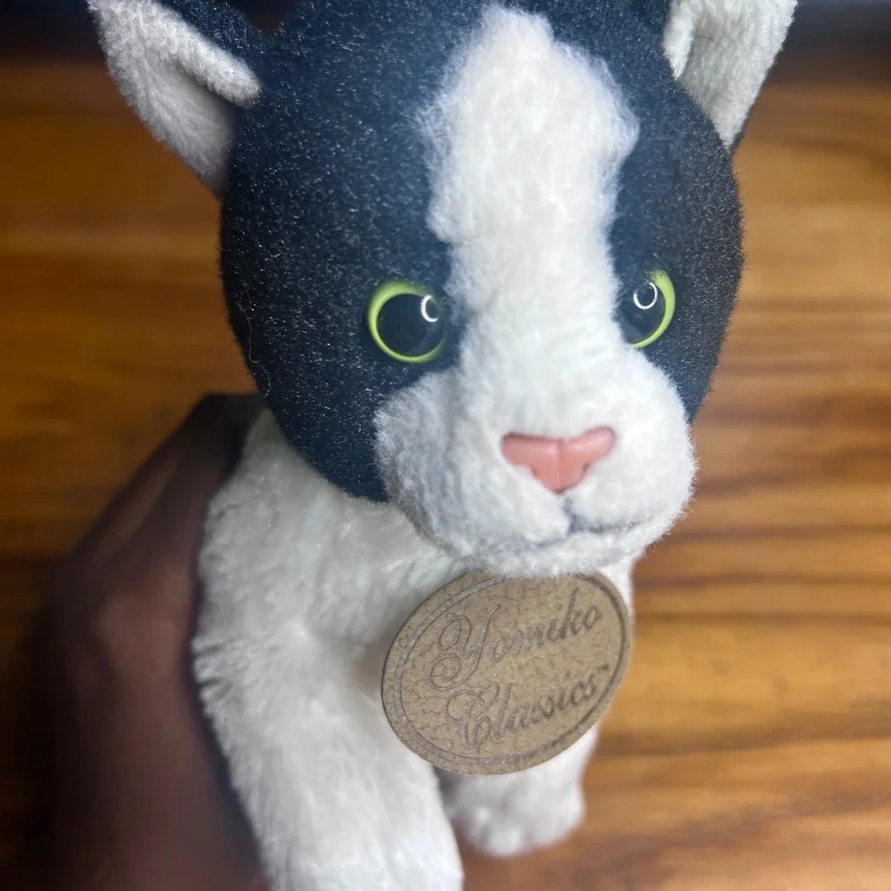 Russ Berrie‎ Yomiko Classics rare tuxedo Cat Plush 12 in Black White vintage Y2K